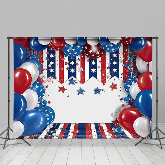 Lofaris Fresh Color USA Flag Birthday Cake Smash Backdrop