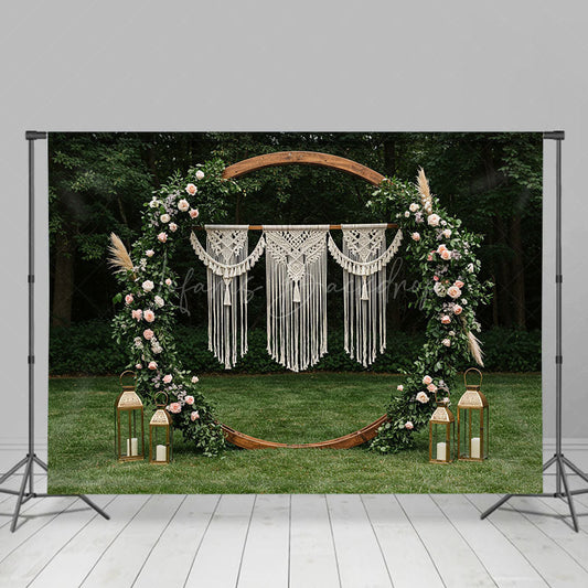 Lofaris Fresh Floral Boho Circular Outdoor Wedding Backdrop