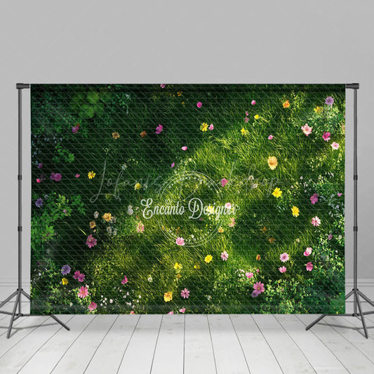Lofaris Fresh Floral Grass Green Spring Photography Backdrop