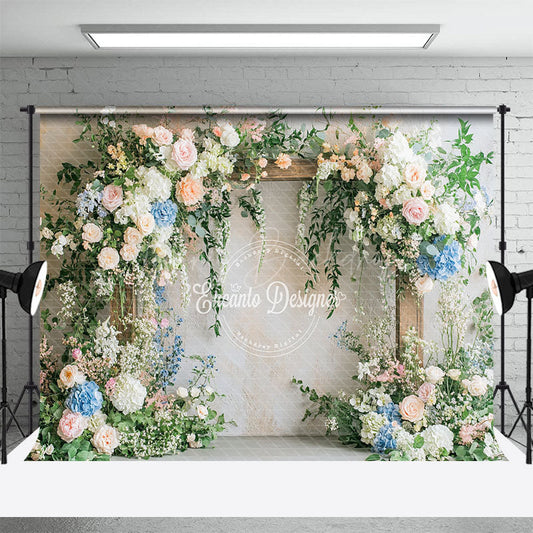 Lofaris Fresh Floral Plant White Wall Sweet Wedding Backdrop