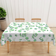 Lofaris Fresh Green Boho Leaf Tablecloth for Spring Botanical Design Modern Kitchen and Dining Decor