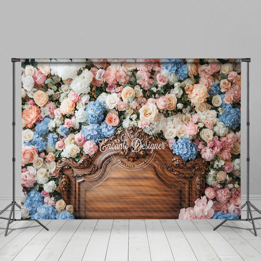Lofaris Fresh Hydrangea Fancy Photography Headboard Backdrop