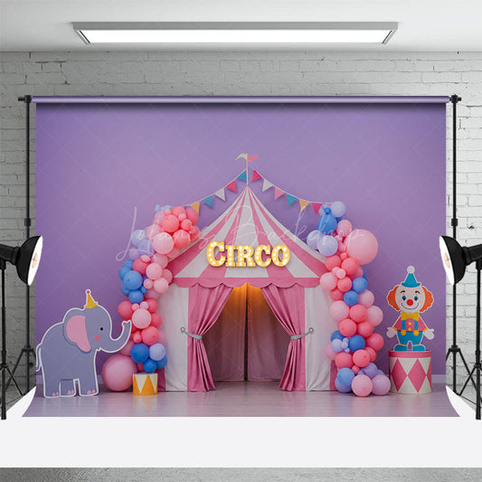 Lofaris Fresh Macaron Colored Circus Cake Smash Backdrop