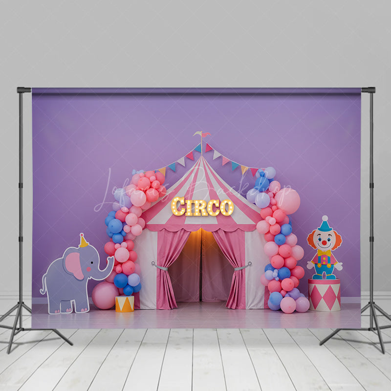 Lofaris Fresh Macaron Colored Circus Cake Smash Backdrop