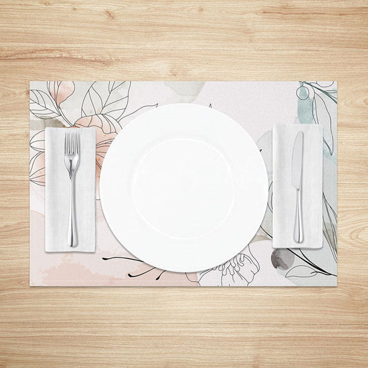Lofaris Fresh Painted Floral Placemats Set of 4 Sweet and Colorful Design for Spring Garden Party Table Setting