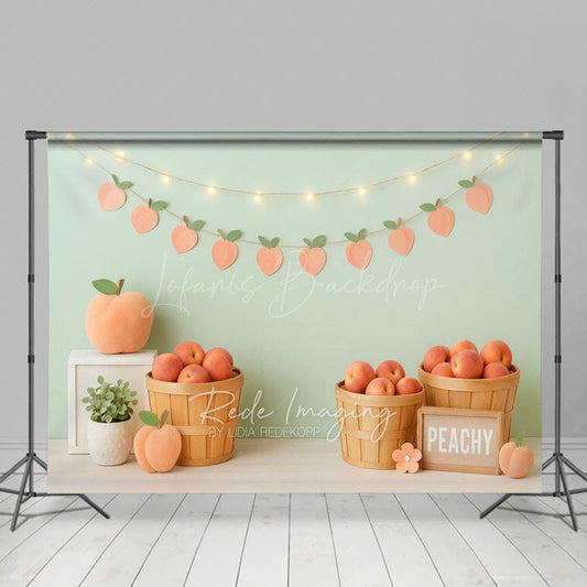 Lofaris Fresh Pink Peachy Lights Wall Cake Smash Backdrop