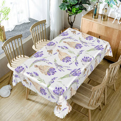 Lofaris Fresh Spring Lavender Tablecloth in Purple for Garden Party Wedding or French Country Themed Decor