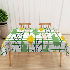 Lofaris Fresh Spring Tablecloth with Boho Green Plaid Pattern for Farmhouse Kitchen and St. Patrick’s Day Decor