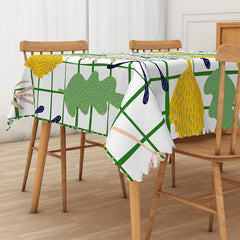 Lofaris Fresh Spring Tablecloth with Boho Green Plaid Pattern for Farmhouse Kitchen and St. Patrick’s Day Decor