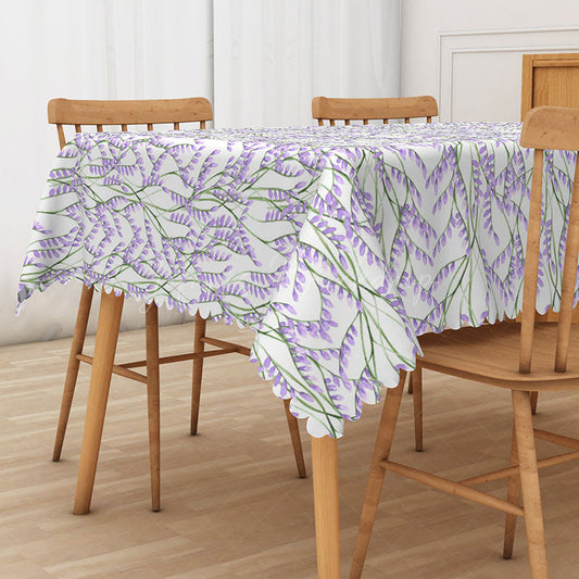 Lofaris Fresh Spring Tablecloth with Lavender Flowers in Purple for Elegant Garden Party and Kitchen Decor