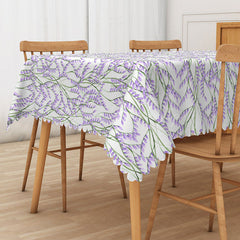 Lofaris Fresh Spring Tablecloth with Lavender Flowers in Purple for Elegant Garden Party and Kitchen Decor