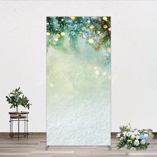 Lofaris Frosted Pine Branches and Sparkling Lights Winter Holiday Rectangle Arch Backdrop Christmas Snow Scene Decor
