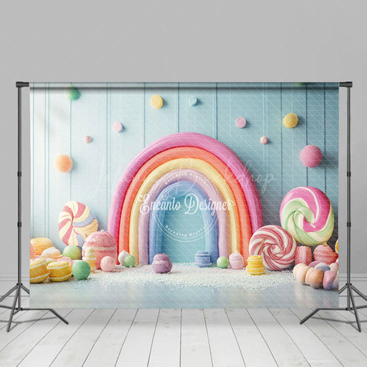 Lofaris Frosting Colorful Candy Rainbow Cake Smash Backdrop