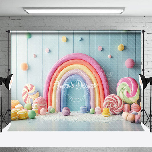 Lofaris Frosting Colorful Candy Rainbow Cake Smash Backdrop