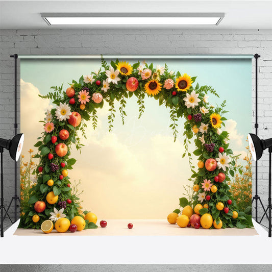 Lofaris Fruit Sunflower Garland Summer Photography Backdrop