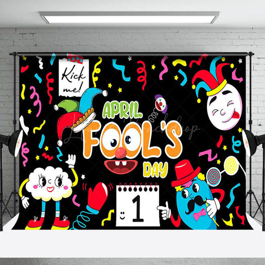 Lofaris Funny Colored Crown Happy April Fools Day Backdrop