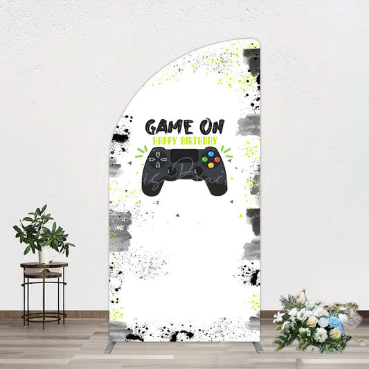 Lofaris Game On Happy Birthday Sweet Simple Half Moon Arch Backdrop