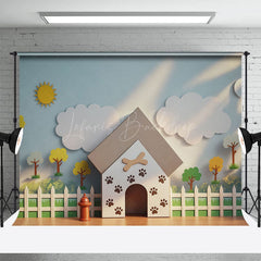 Lofaris Garden Fence Paw Kennel Birthday Cake Smash Backdrop