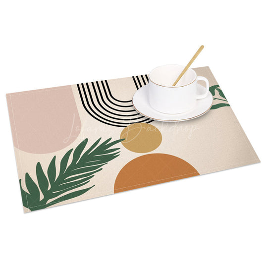 Lofaris Geometric Shape Earth Tone Color Set of 4 Placemats