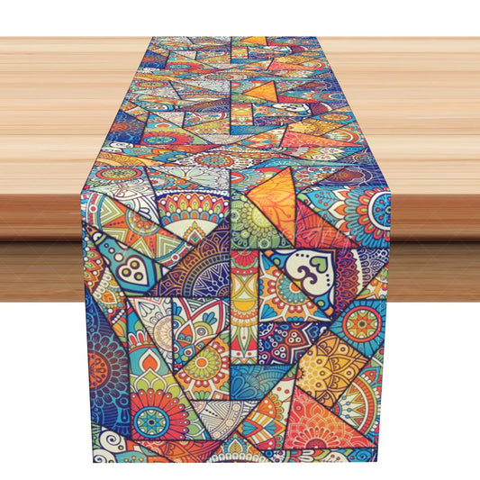Lofaris Geometric Tangram Indian Mandala Pattern Table Runner