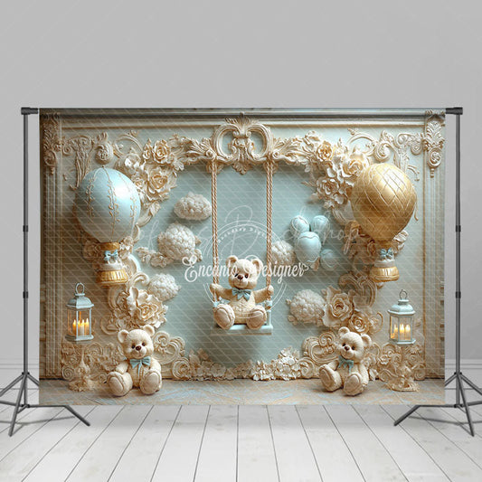 Lofaris Gernous Wall Bear Swing Balloon Cake Smash Backdrop