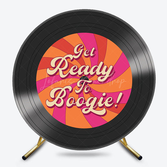 Lofaris Get Ready To Boogie Vinyl Records Round Backdrop