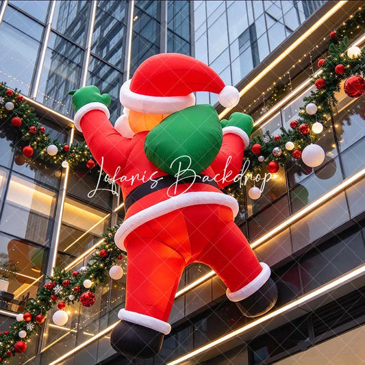 Lofaris Giant Christmas Inflatable Climbing Wall Santa Claus Streets Decor