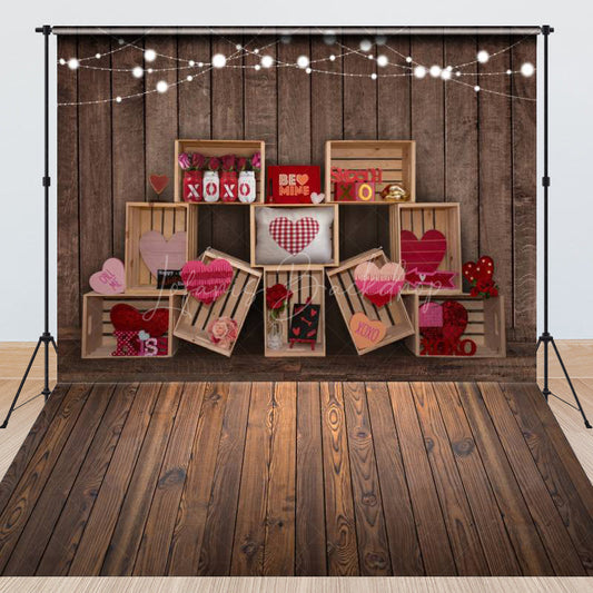 Lofaris Gifts Box Lighted Dark Wooden Combo Set Backdrop