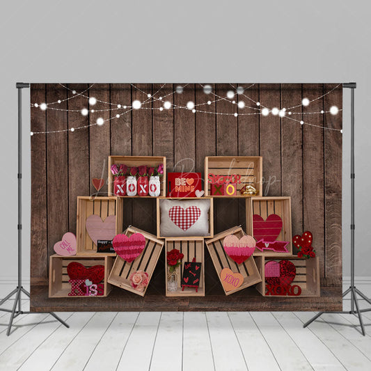 Lofaris Gifts Box Lighted Dark Wooden Combo Set Backdrop