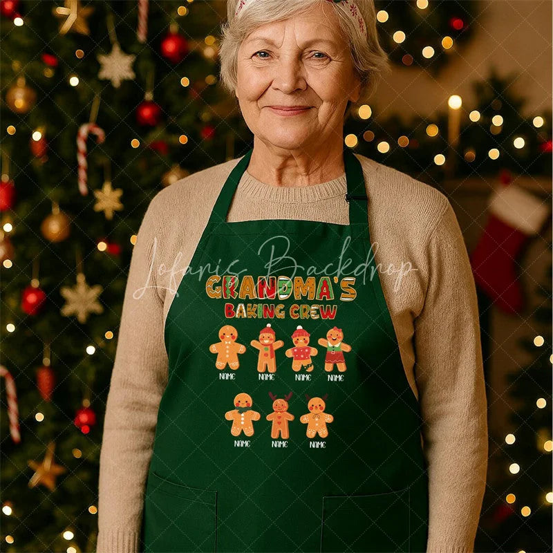 Lofaris Gingerbread Grandma Christmas Apron Personalized Name Baking Heartwarming Holiday Kitchen Gift