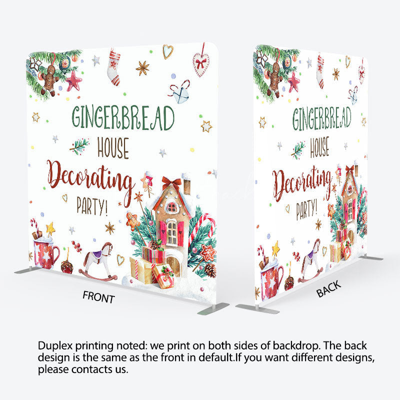 Lofaris Gingerbread House Decorating Pillow Cover Backdrop