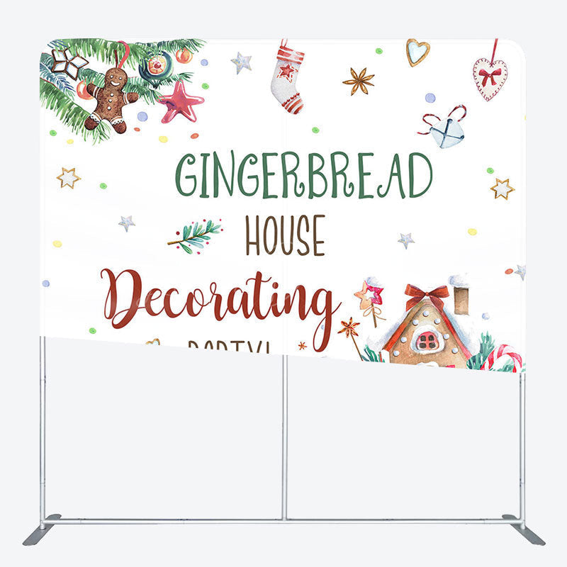 Lofaris Gingerbread House Decorating Pillow Cover Backdrop