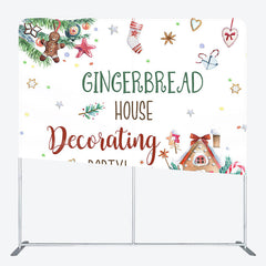 Lofaris Gingerbread House Decorating Pillow Cover Backdrop