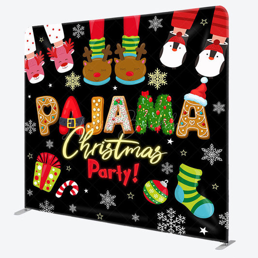 Lofaris Gingerbread Pajama Christmas Tension Fabric Backdrop