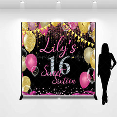 Lofaris Glitter Balloon Custom Sweet 16 Birthday Backdrop