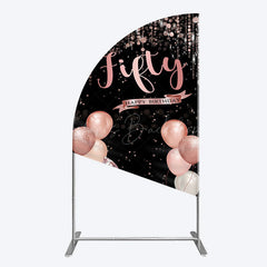 Lofaris Glitter Balloon High Heel Birthday Half Moon Arch Backdrop