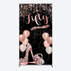 Lofaris Glitter Balloon High Heel Birthday Rectangle Backdrop