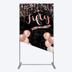 Lofaris Glitter Balloon High Heel Birthday Rectangle Backdrop