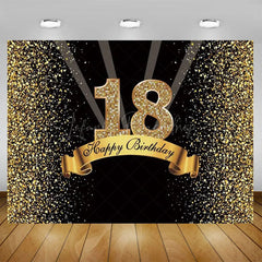 Lofaris Glitter Balloons Happy 18th Birthday Backdrop For Men Elegant Party Decor Event Photo Prop
