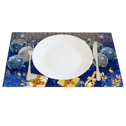 Lofaris Glitter Balloons Happy Birthday Set of 4 Placemats