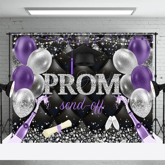 Lofaris Glitter Balloons Prom Send Off Congrats Grad Backdrop