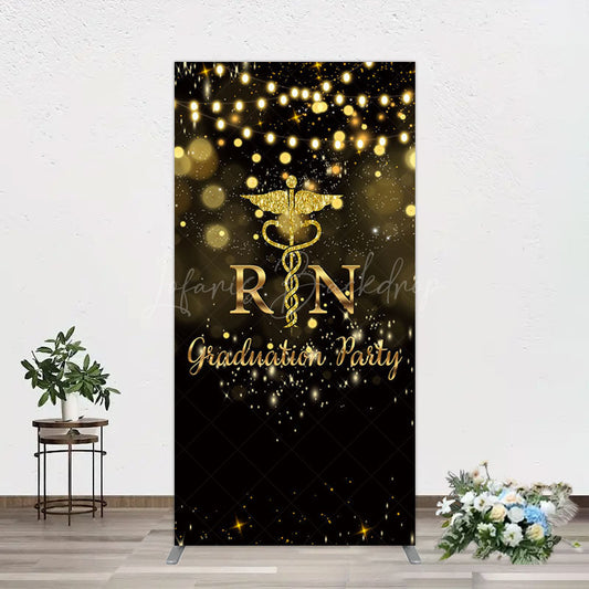 Lofaris Glitter Bokeh Nurse Graduation Party Rectangle Backdrop