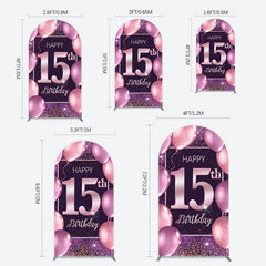 Lofaris Glitter Bokeh Sweet 15th Birthday Arch Backdrop