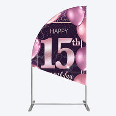 Lofaris Glitter Bokeh Sweet 15th Birthday Half Moon Arch Backdrop