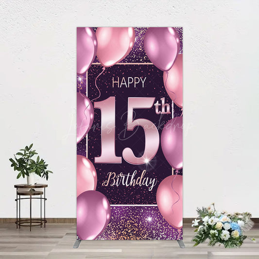 Lofaris Glitter Bokeh Sweet 15th Birthday Rectangle Backdrop