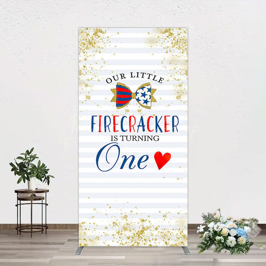 Lofaris Glitter Firecracker Holiday Birthday Rectangle Backdrop