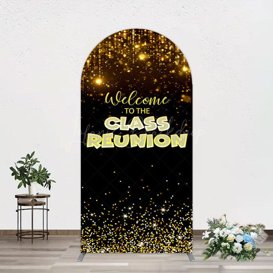 Lofaris Glitter Gold Class Reunion Anniversary Arch Backdrop