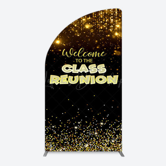 Lofaris Glitter Gold Class Reunion Anniversary Half Moon Arch Backdrop