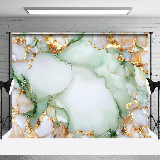 Lofaris Glitter Gold Green Marbling Photography Backdrop