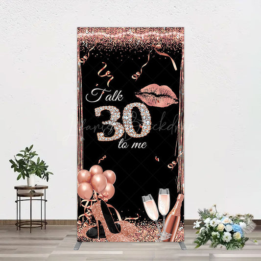 Lofaris Glitter High Heel Happy 30th Birthday Rectangle Backdrop